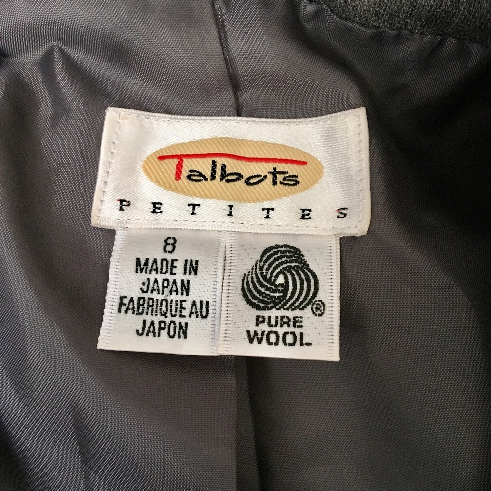 Talbots Wool Button Up Blazer Gray Size 8 Petite - image 8